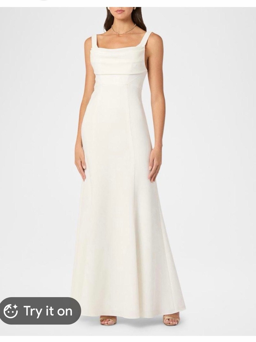 NWT Shoshanna Midnight Ivory Crepe Draped Gown Size 8 Wedding /Reception Dress